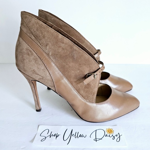 Nine West Womens Heels Adjustable Patent Suede Leather Ankle Strap Sz 10 Sh662.2 - Picture 1 of 7
